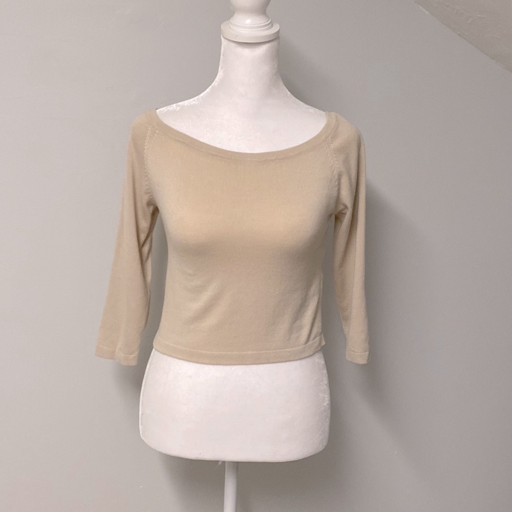 FOREVER 21 Tan Semi-crop top